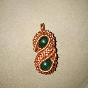 Green aventurine infinity symbol pendant